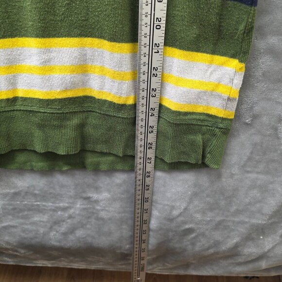 Old Navy Boys Striped Sweater XL 14/16 Green Yellow‎ Navy Cotton Pullover - Picture 8 of 11